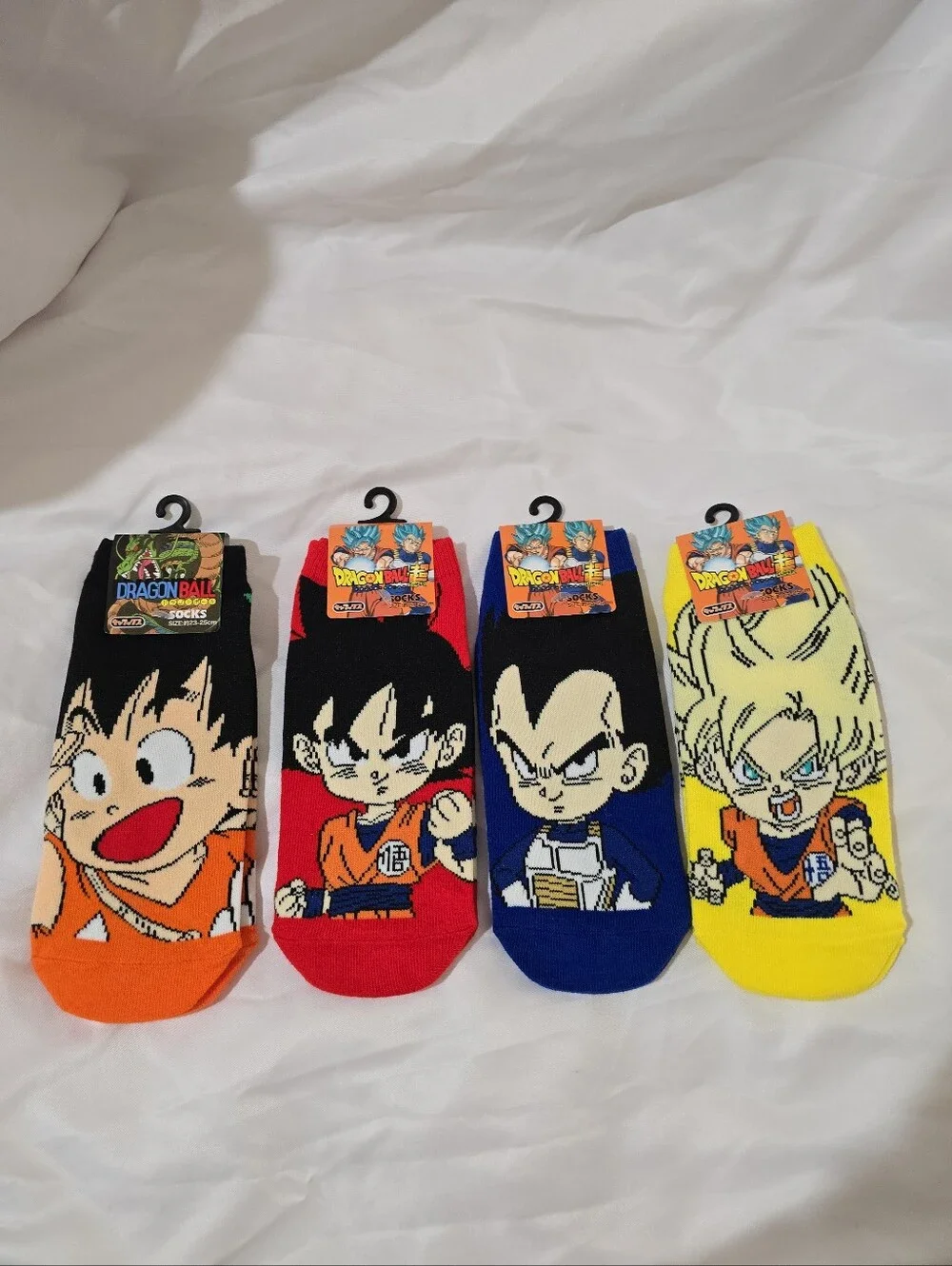 NWT Dragon Ball Anime Novelty No Show Socks Bundle Japan Goku Vegeta 23-25 cm